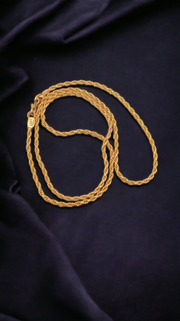 1 Gram Gold Plated Short Murukku Chain