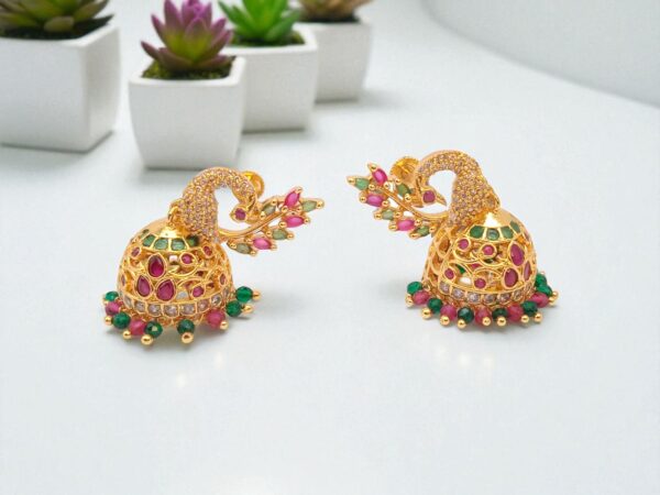1 Gram Gold Plated AD Jhumki