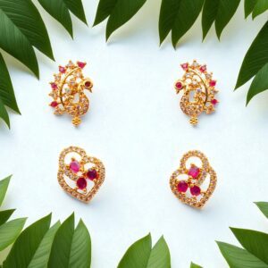 1 Gram Gold Plated Combo Earrings (Set of 2)