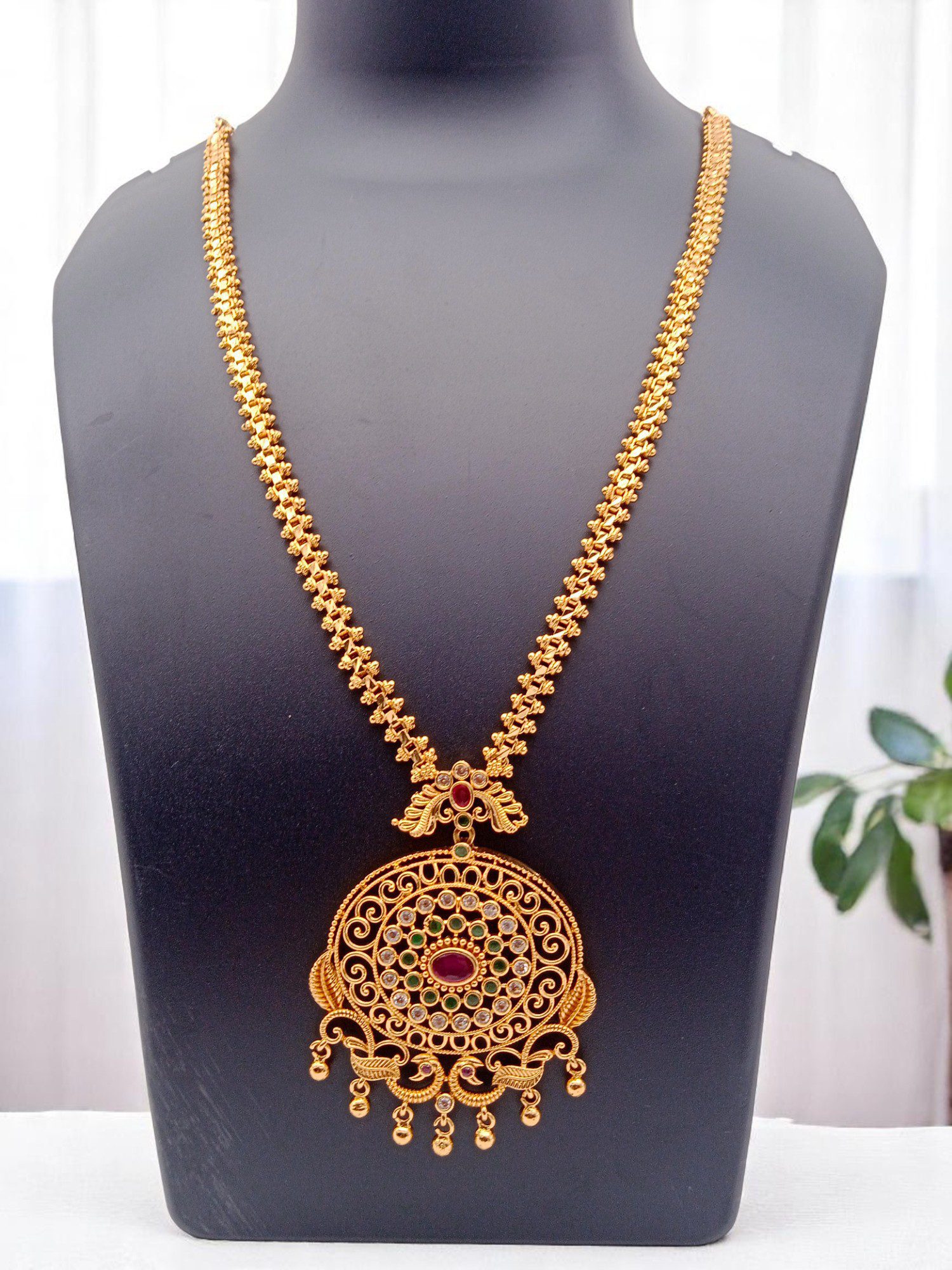 1 Gram Gold Plated Long Haaram