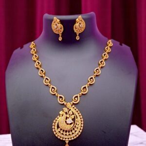 1 Gram Gold Plated AD Jewellery Set/Necklace Set