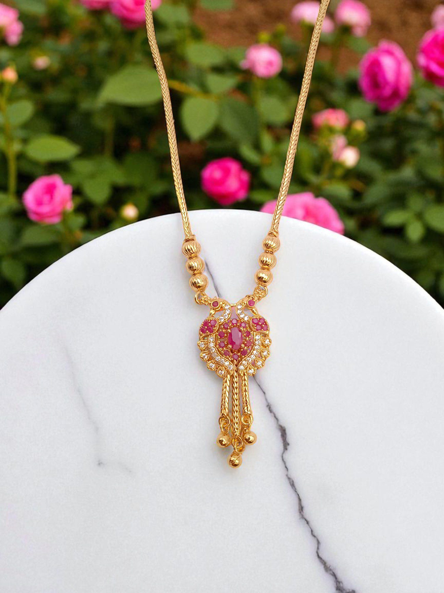 1 Gram Gold Plated AD Necklace