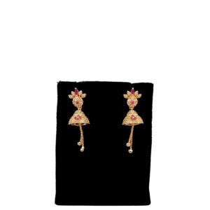 1 Gram Gold Plated Long AD Jhumki