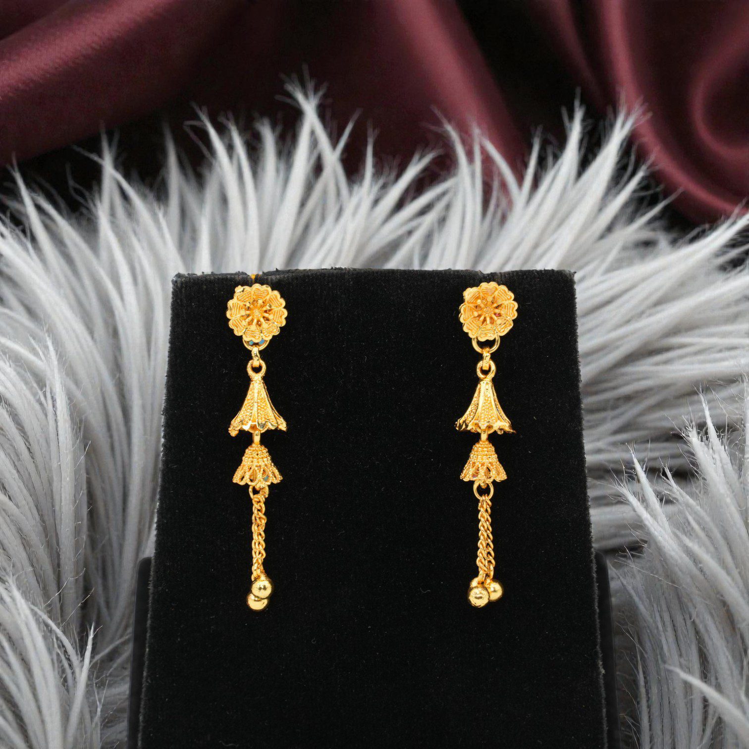 1 Gram Gold Plated Long Jhumki