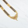 1 Gram Gold Plated Black Beaded Long Dollar Chain