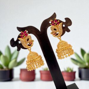 1 Gram Gold Plated AD Jhumki