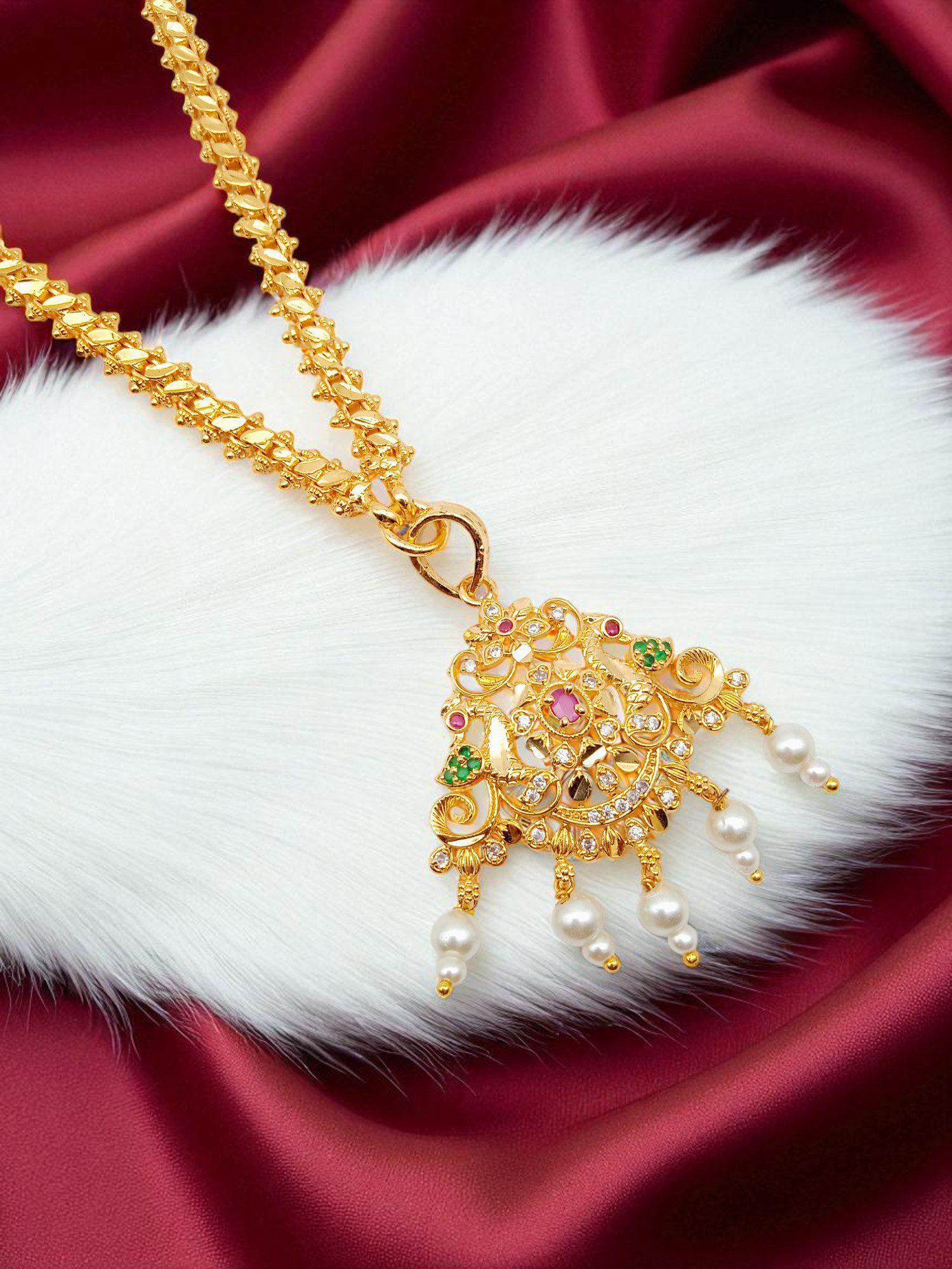 1 Gram Gold Plated Long Dollar Chain