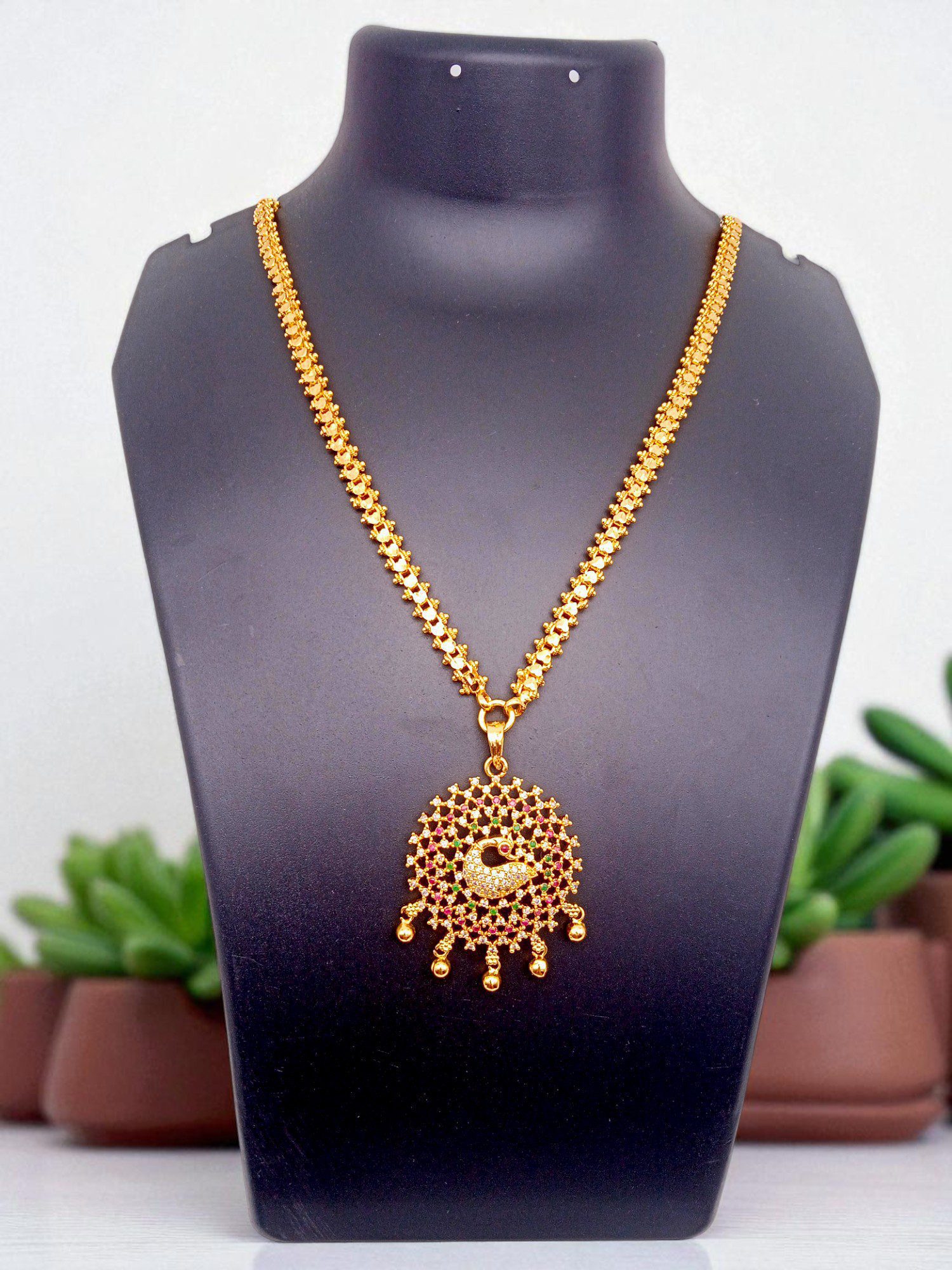 1 Gram Gold Plated Long Dollar Chain