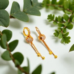 1 Gram Gold Plated Long Bali/Ring Type Earring