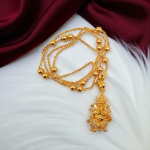 1 Gram Gold Plated Long Ganesha AD Dollar Chain