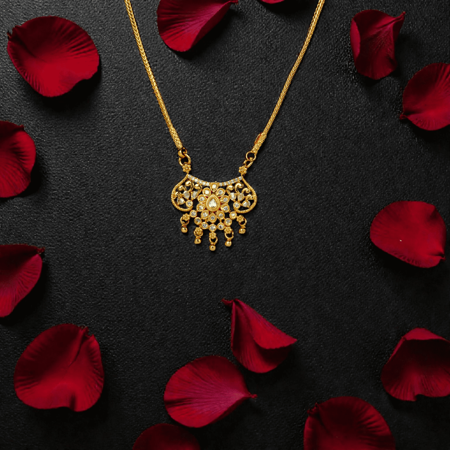 1 Gram Gold Plated Long AD/CZ Dollar Chain