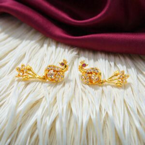 1 Gram Gold Plated AD/CZ Peacock Drops