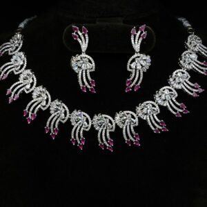 Premium Quality Rhodium AD/CZ Necklace Set