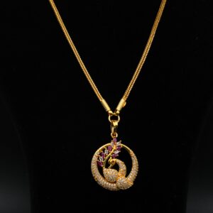 1 Gram Gold Plated AD/CZ Long Dollar Chain