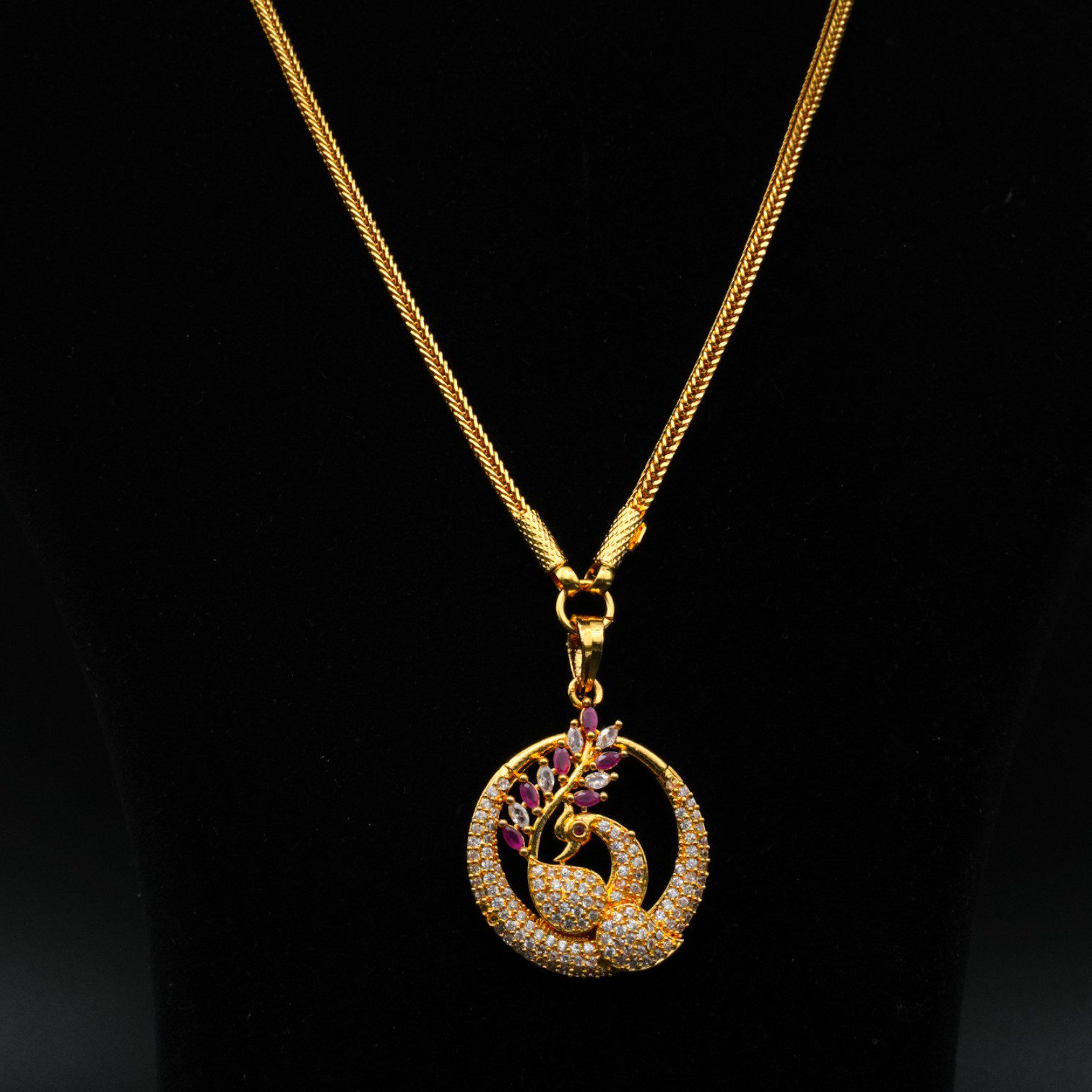 1 Gram Gold Plated AD/CZ Long Dollar Chain