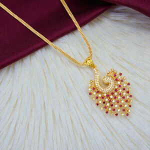 1 Gram Gold Plated Long AD/CZ Dollar Chain