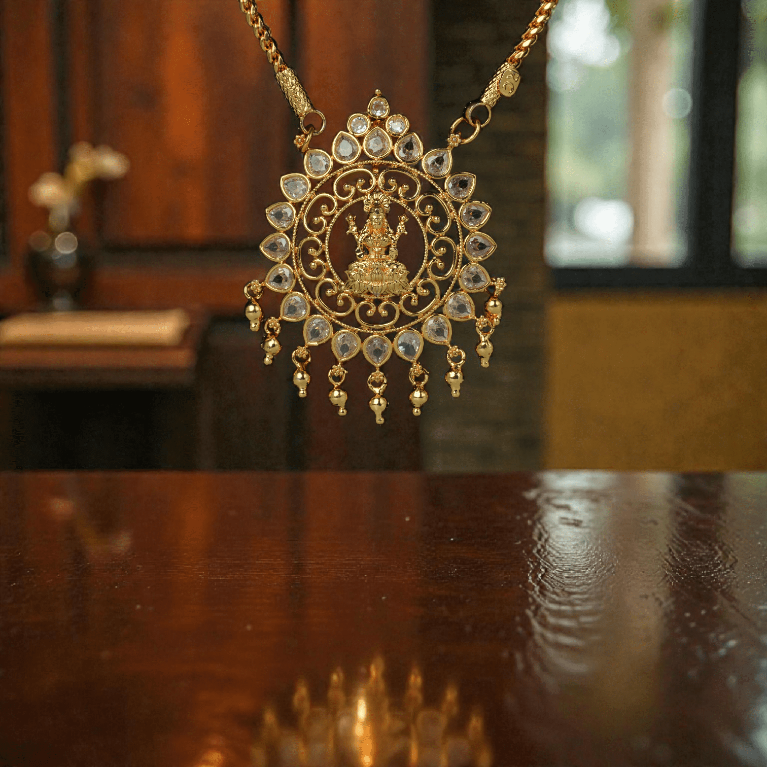 1 Gram Gold Plated Long Lakshmi Dollar Chain