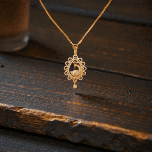 1 Gram Gold Plated Long AD Peacock Dollar Chain