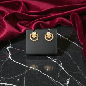 1 Gram Gold Plated White AD Stud