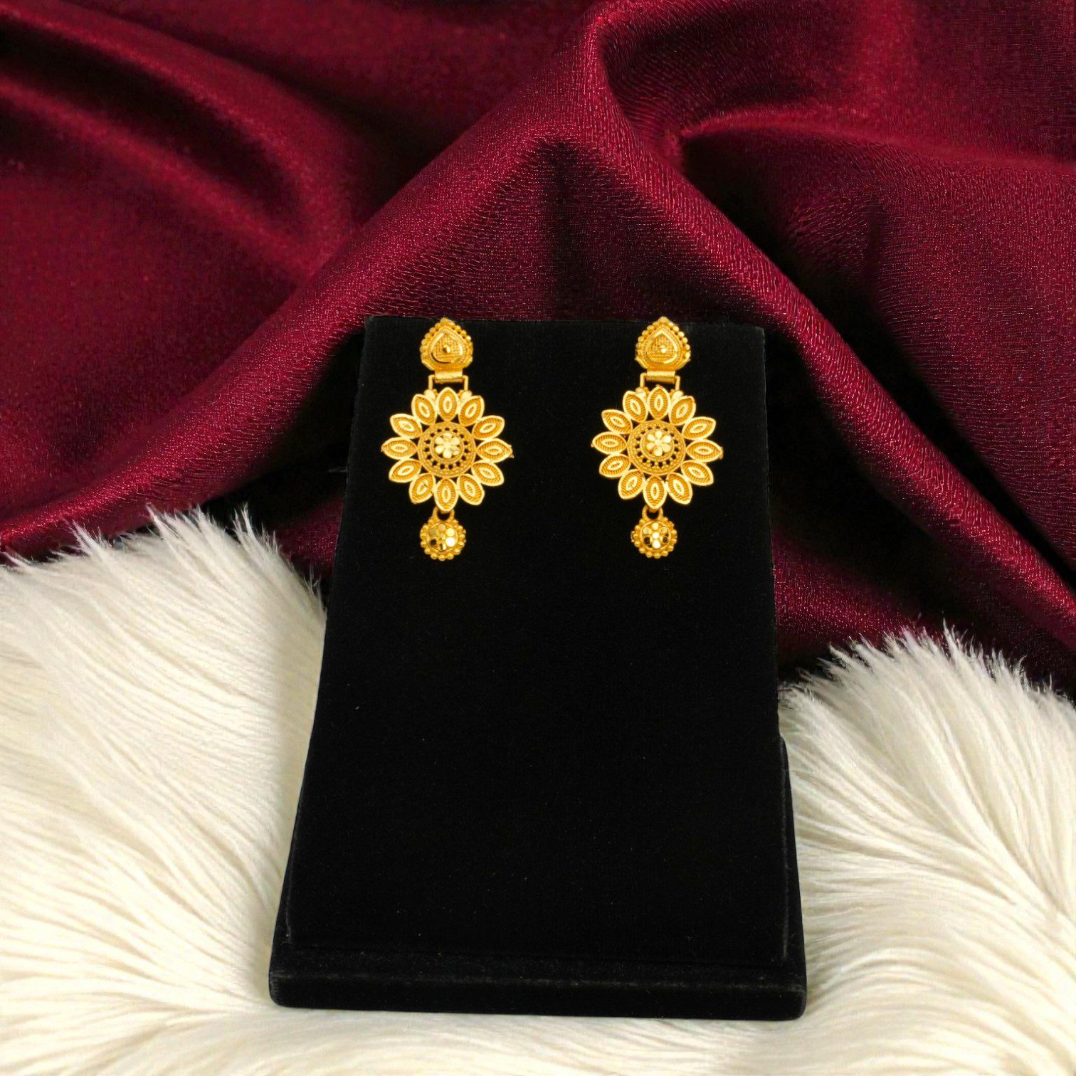 Floral Designed Forming Gold Plated Drops