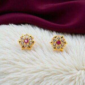 Pink & White AD Stone Stud