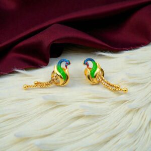 Enamel Designed Peacock Drops