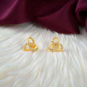 1 Gram Gold Plated White AD Stud