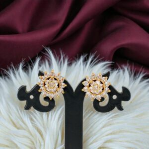 1 Gram Gold Plated White AD Stud