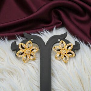 Big Size White Floral AD Stud