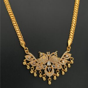 2 Peacocks Designed Long AD Dollar Chain