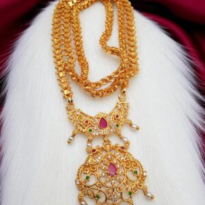 Festive Wear Big Size AD/CZ Long Dollar Chain